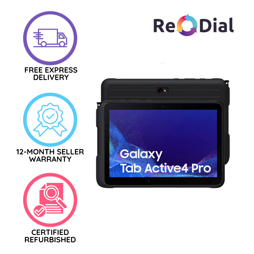 Excellent Refurbished Samsung Galaxy Tab Active4 Pro 5G - 128GB 6Gb Ram - Black - ReDial Excellent Refurbished Samsung Galaxy Tab Active4 Pro 5G - 128GB 6Gb Ram - Black - ReDial